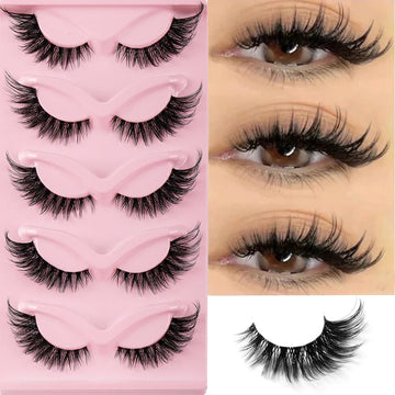 5 Pairs Cat Eye Faux Mink Eyelashes