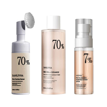 Rice Skincare Set – Toner, Serum & Cleansing Foam
