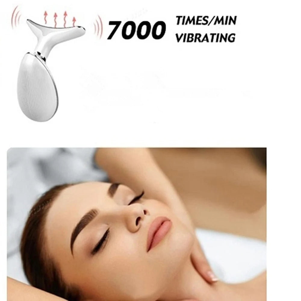 Rechargeable LED Tricolor Facial & Neck Massage Instrument