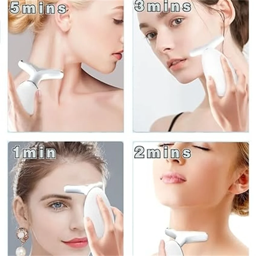 Rechargeable LED Tricolor Facial & Neck Massage Instrument