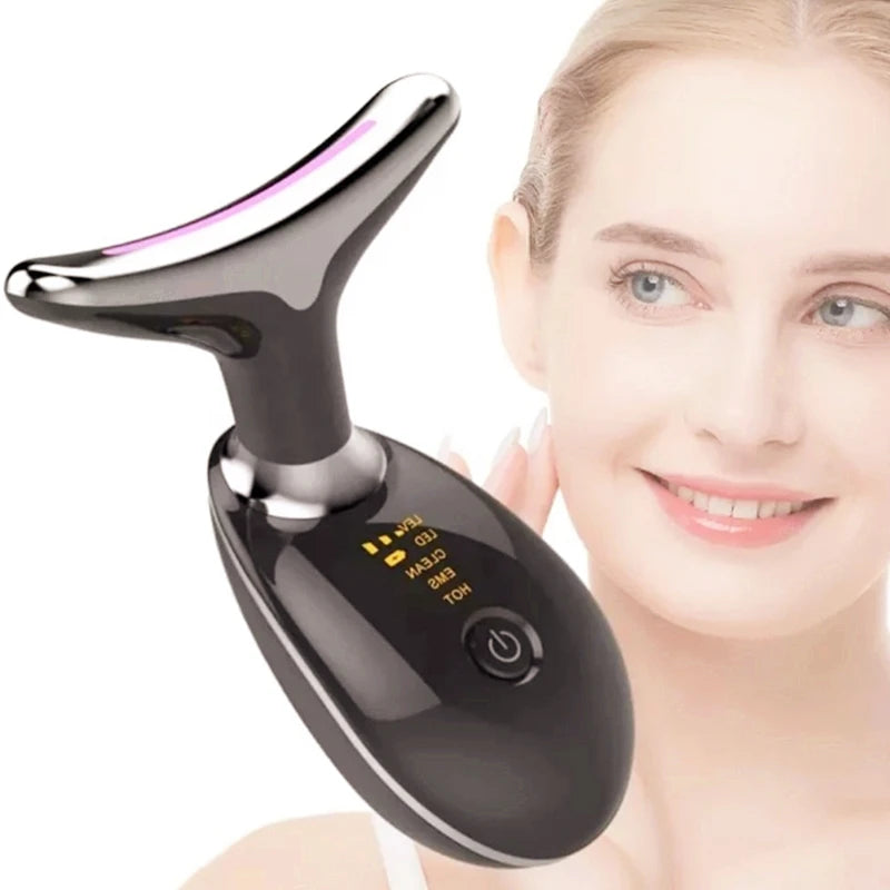Rechargeable LED Tricolor Facial & Neck Massage Instrument