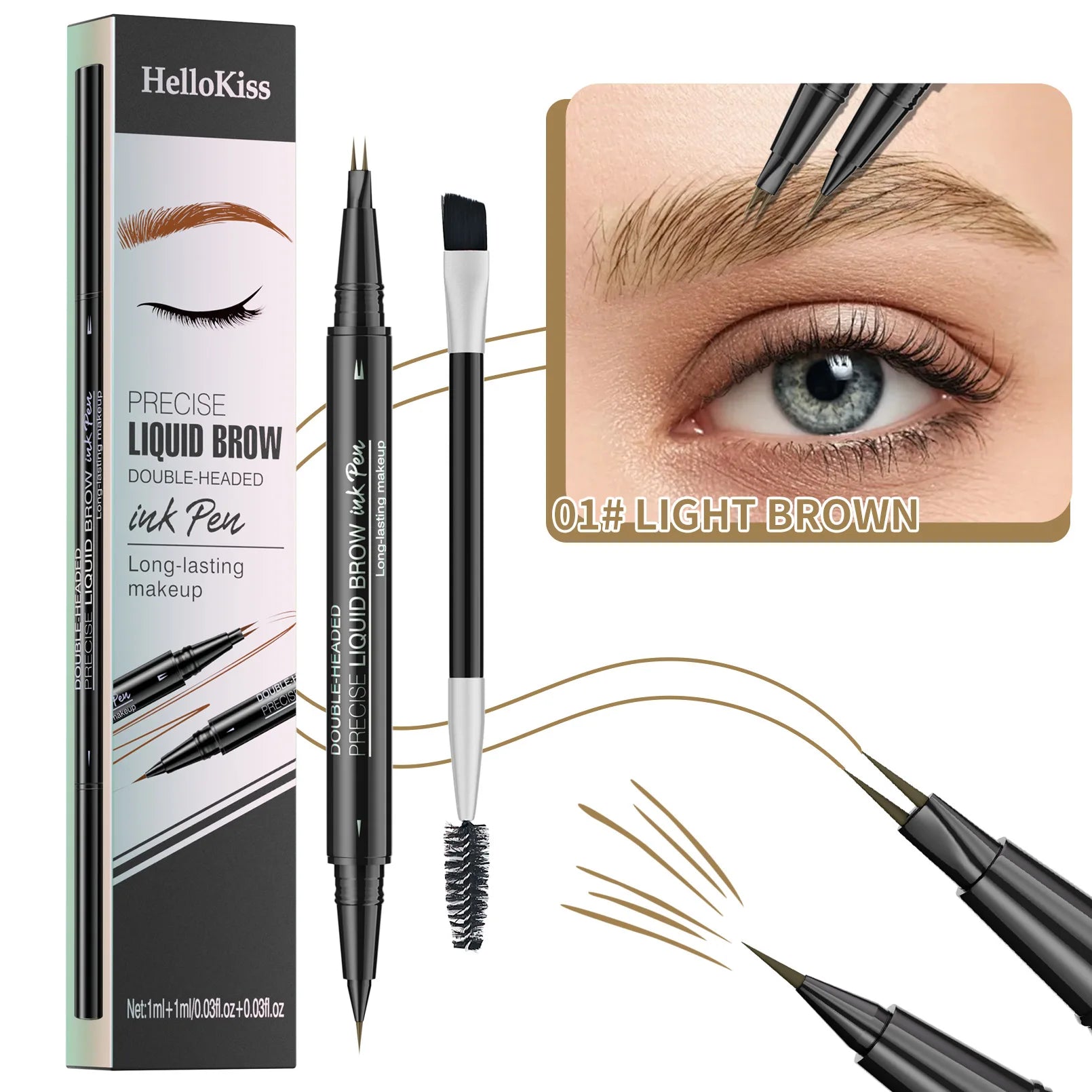 HelloKiss Dual Precision Waterproof Eyebrow Pencil