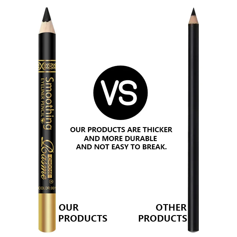 6-piece black eyeliner pencil set