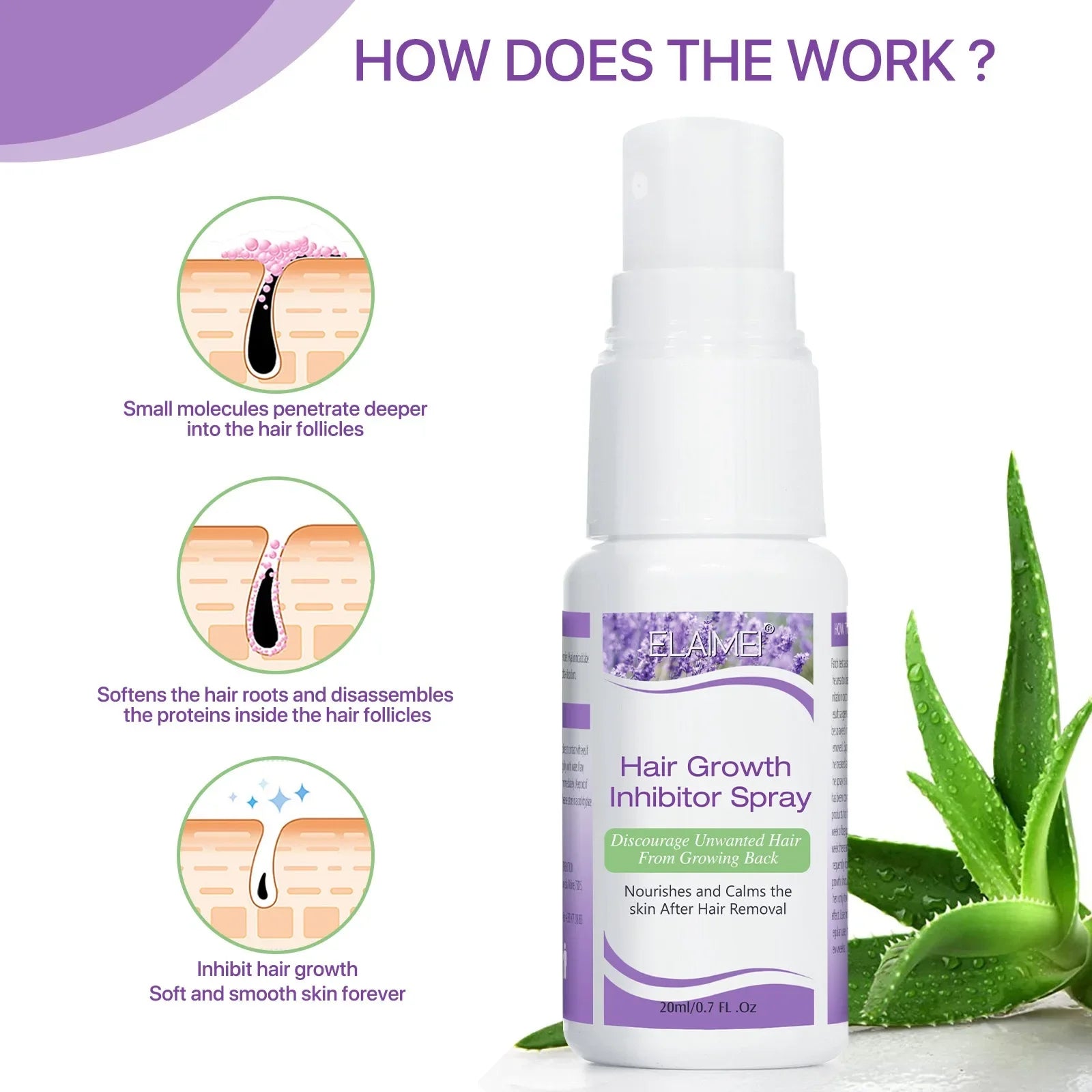 Hair Inhibitor Spray Slows Hair Regrowth Naturally