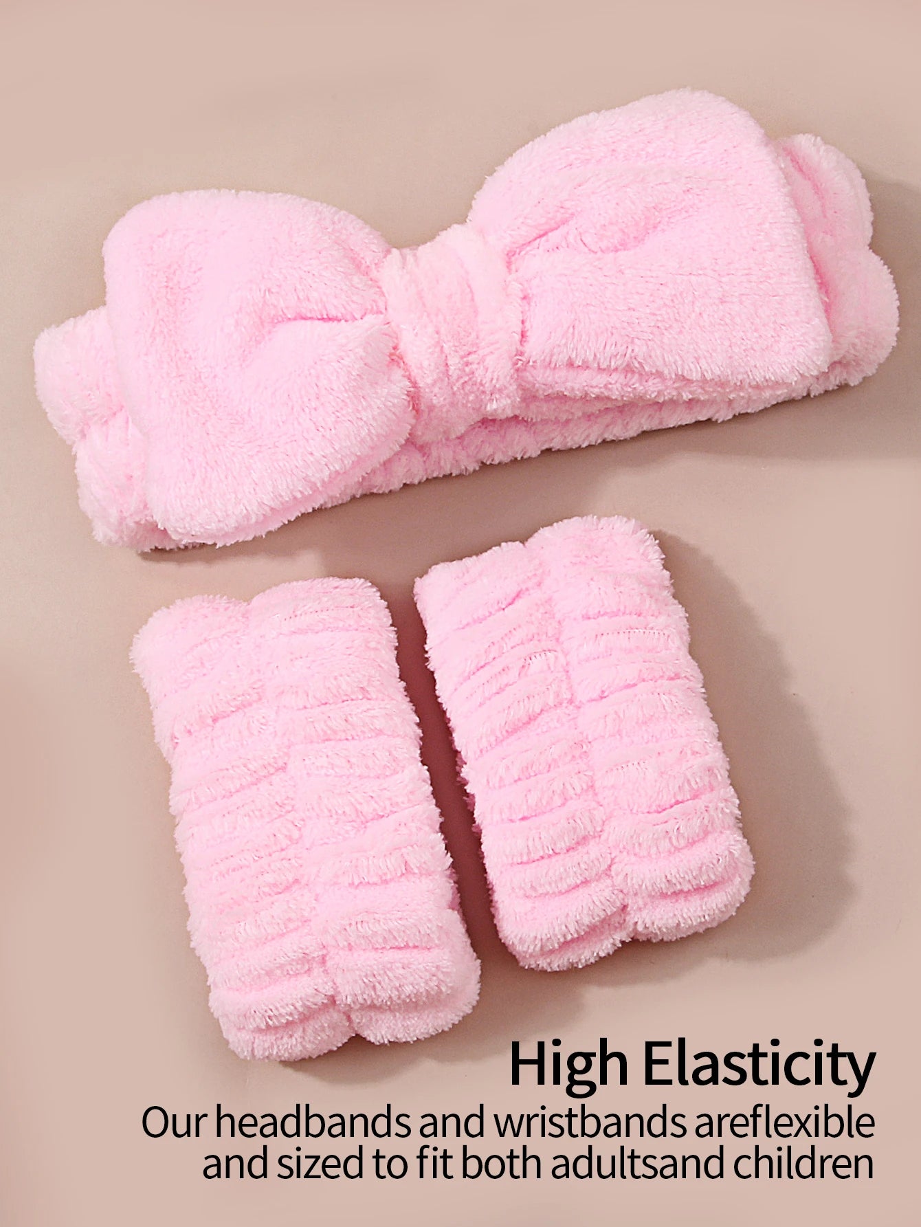 Spa Headband &amp; Wristband Set with 2-in-1 Facial Cleansing Brush