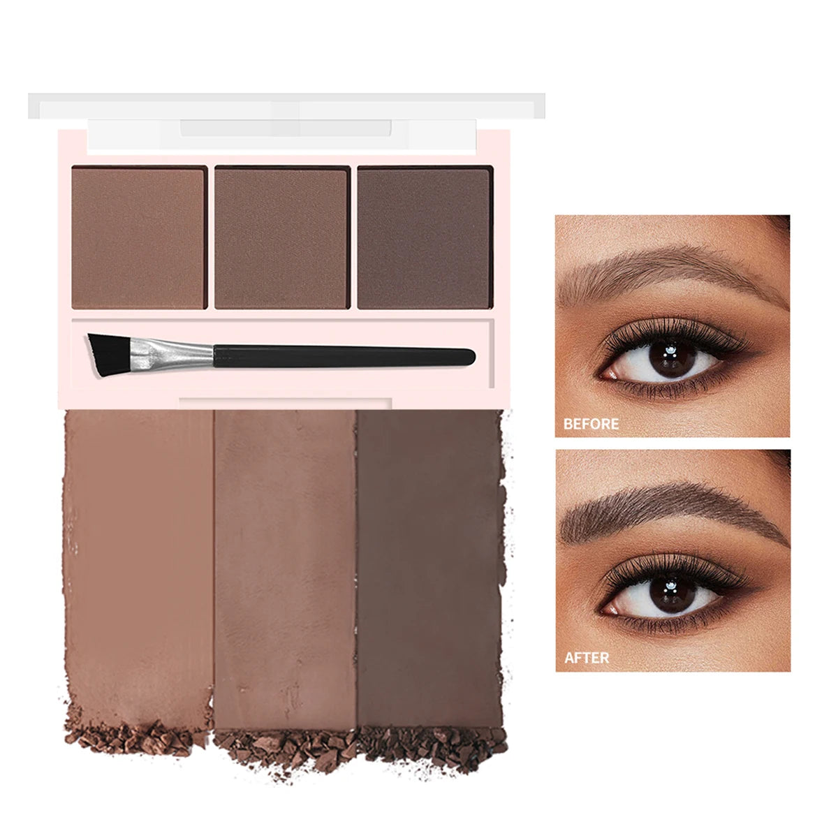 3-Color Eyebrow Powder  Pearl Liquid Eyeshadow Set