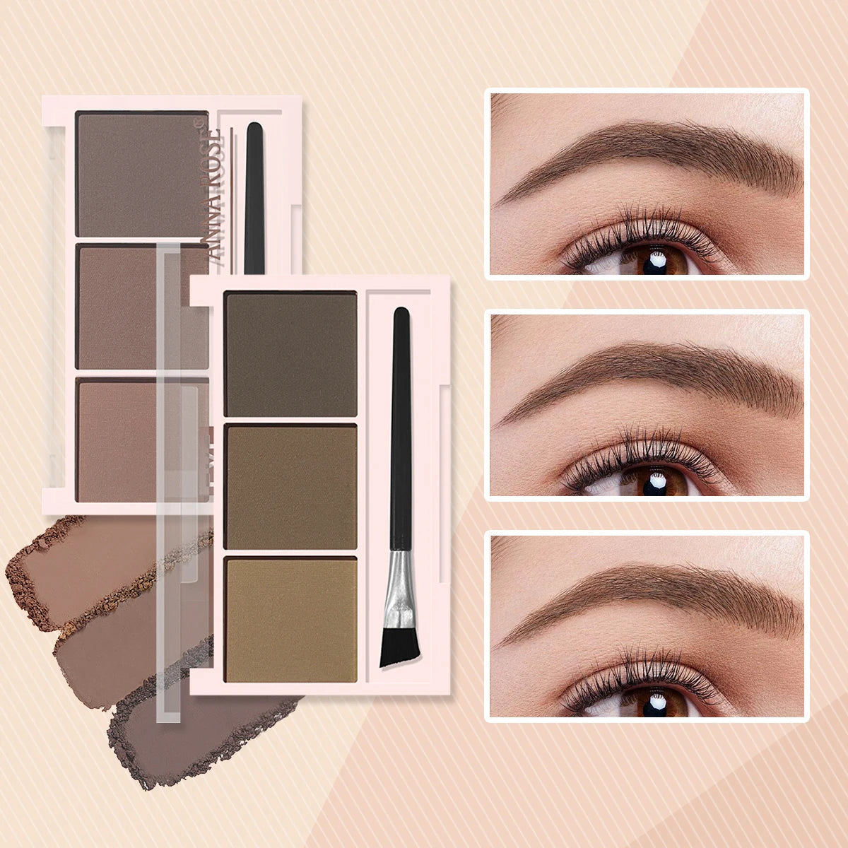 3-Color Eyebrow Powder  Pearl Liquid Eyeshadow Set