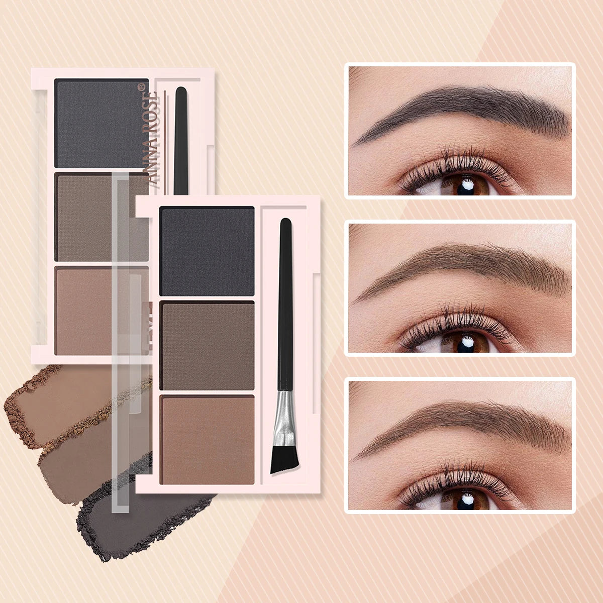 3-Color Eyebrow Powder  Pearl Liquid Eyeshadow Set