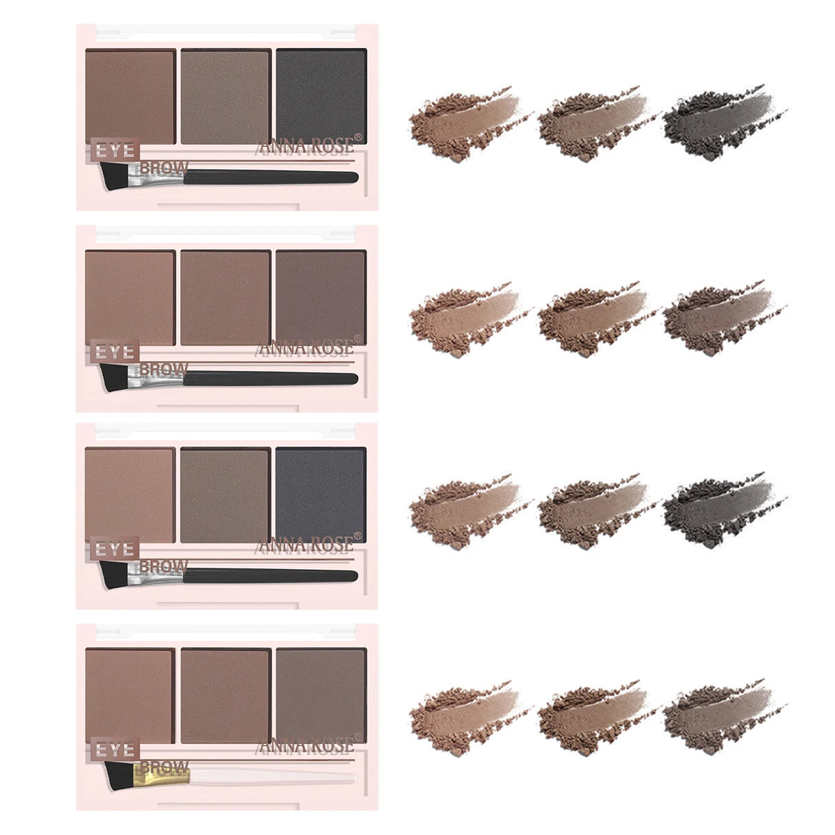 3-Color Eyebrow Powder  Pearl Liquid Eyeshadow Set