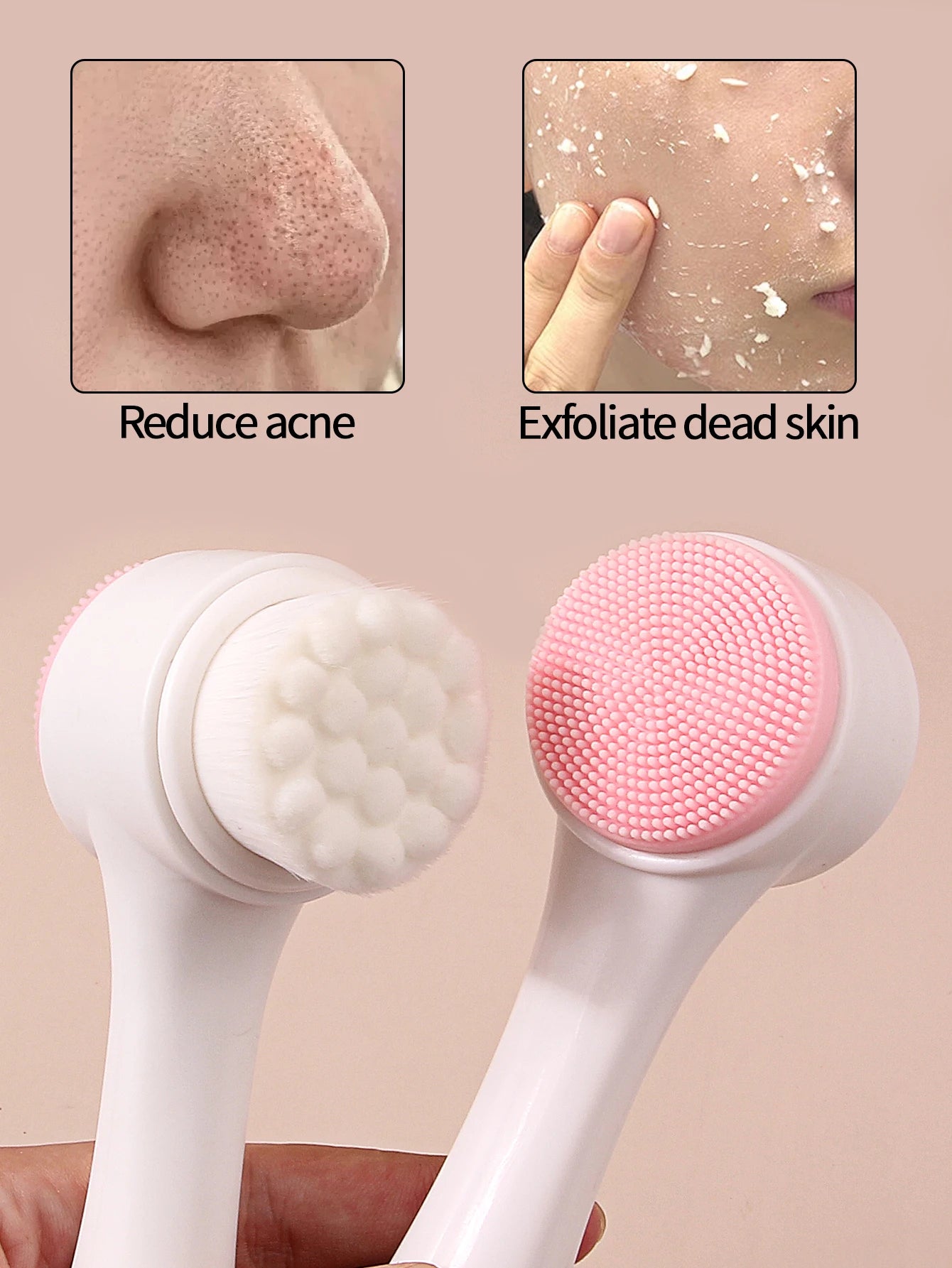 Spa Headband &amp; Wristband Set with 2-in-1 Facial Cleansing Brush