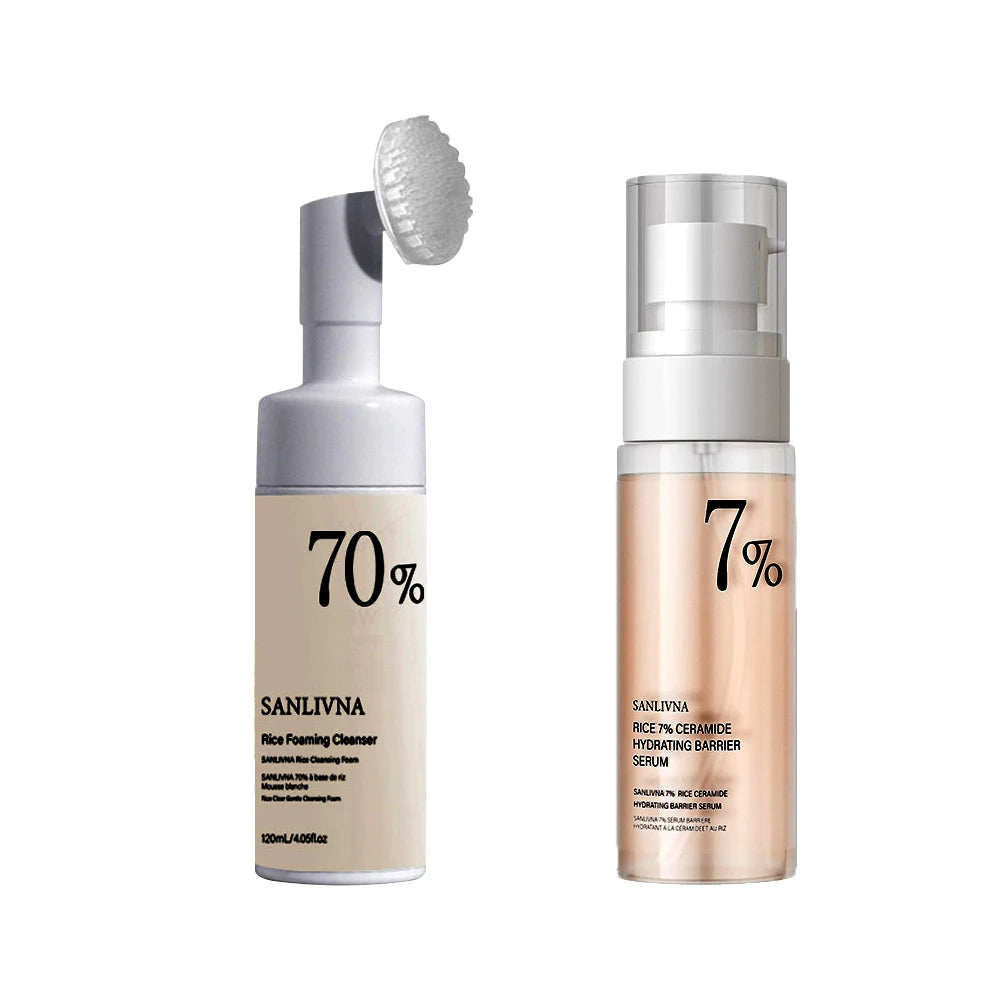 Rice Skincare Set – Toner, Serum &amp; Cleansing Foam