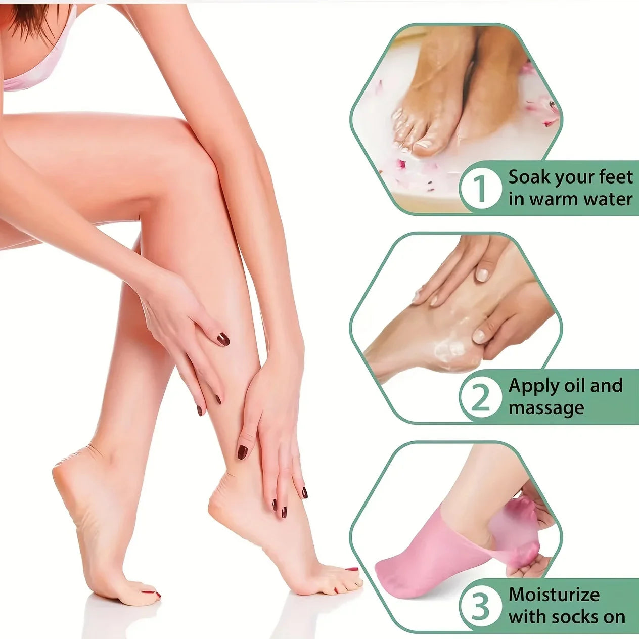 جوارب جل السيليكون المرطبة