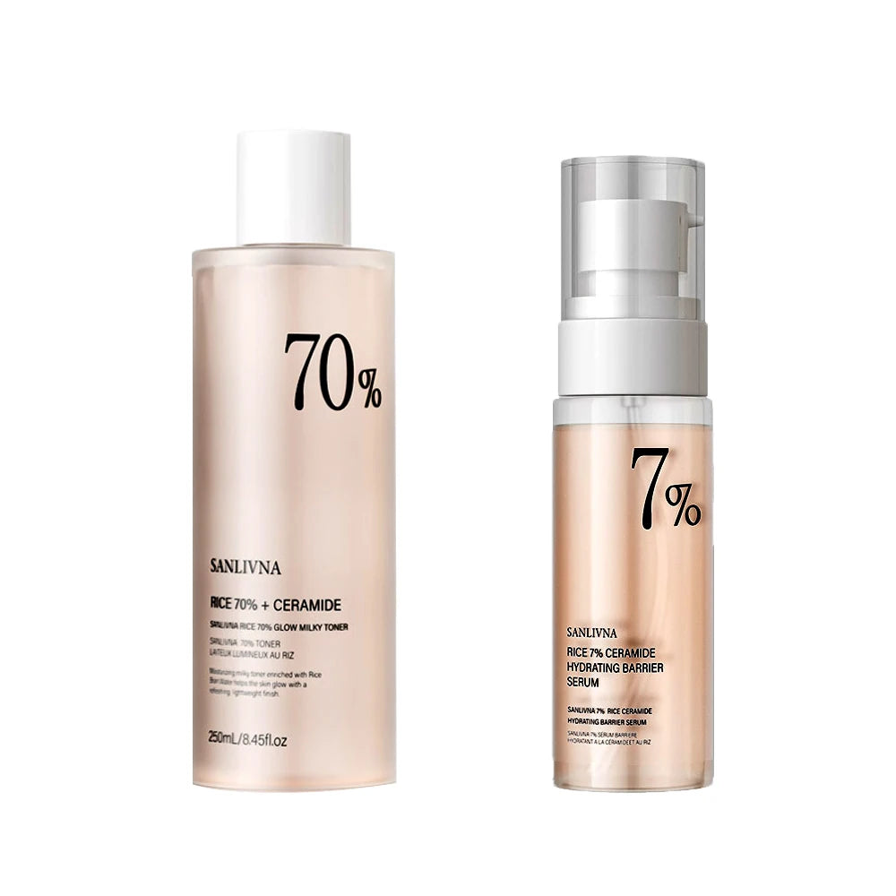 Rice Skincare Set – Toner, Serum &amp; Cleansing Foam