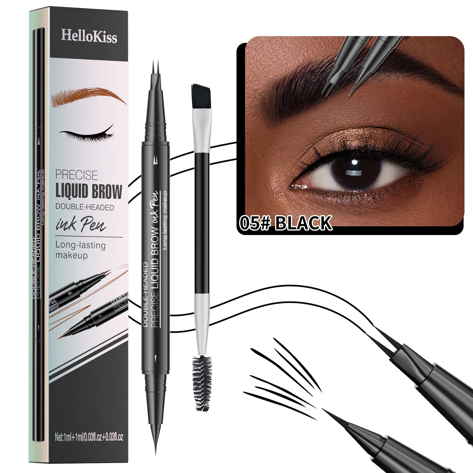 HelloKiss Dual Precision Waterproof Eyebrow Pencil